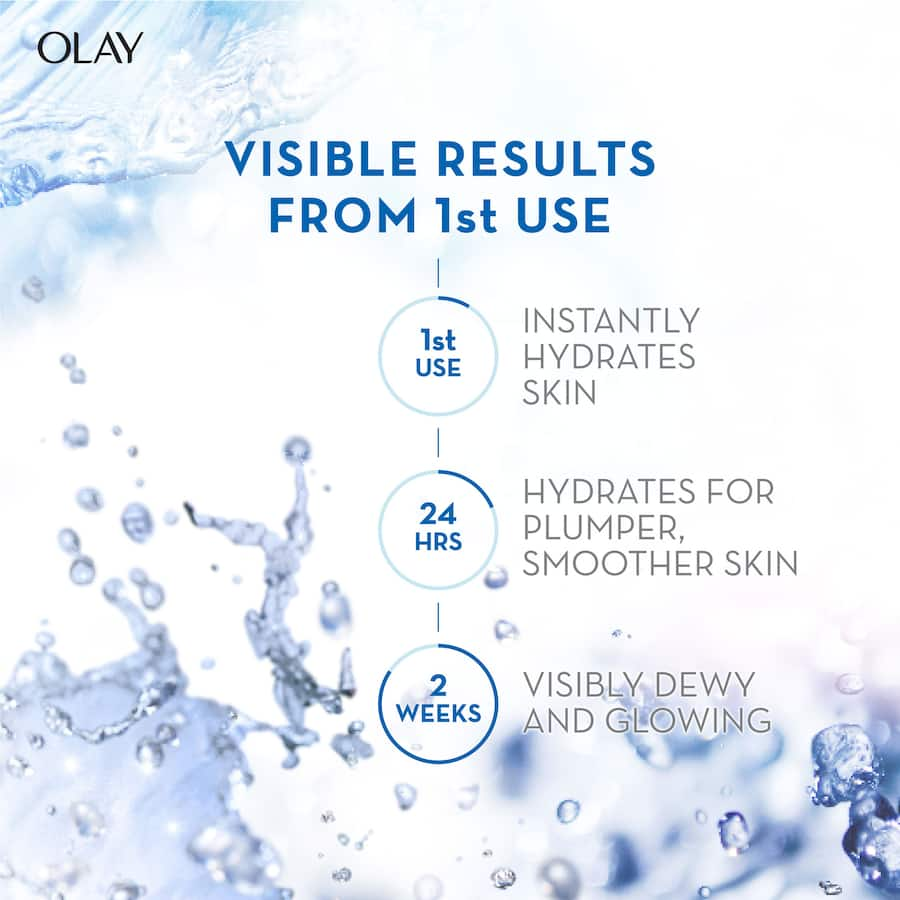 Olay Luminous Gel Moisturiser with Hyaluron and Niacinamide for radiant, hydrated, and plump skin, suitable for all skin types.