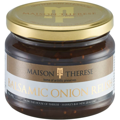 Gourmet relish featuring onions and spices in a sweet tangy sauce, perfect for enhancing dishes and elevating meals.