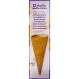 Woolworths Vanilla Waffle Ice Cream Cones, 12-pack, crunchy and flavorful, perfect for parties and family treats.