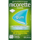 Nicorette Icy Mint Gum 2mg helps alleviate nicotine cravings while freshening breath for a smoke-free lifestyle.