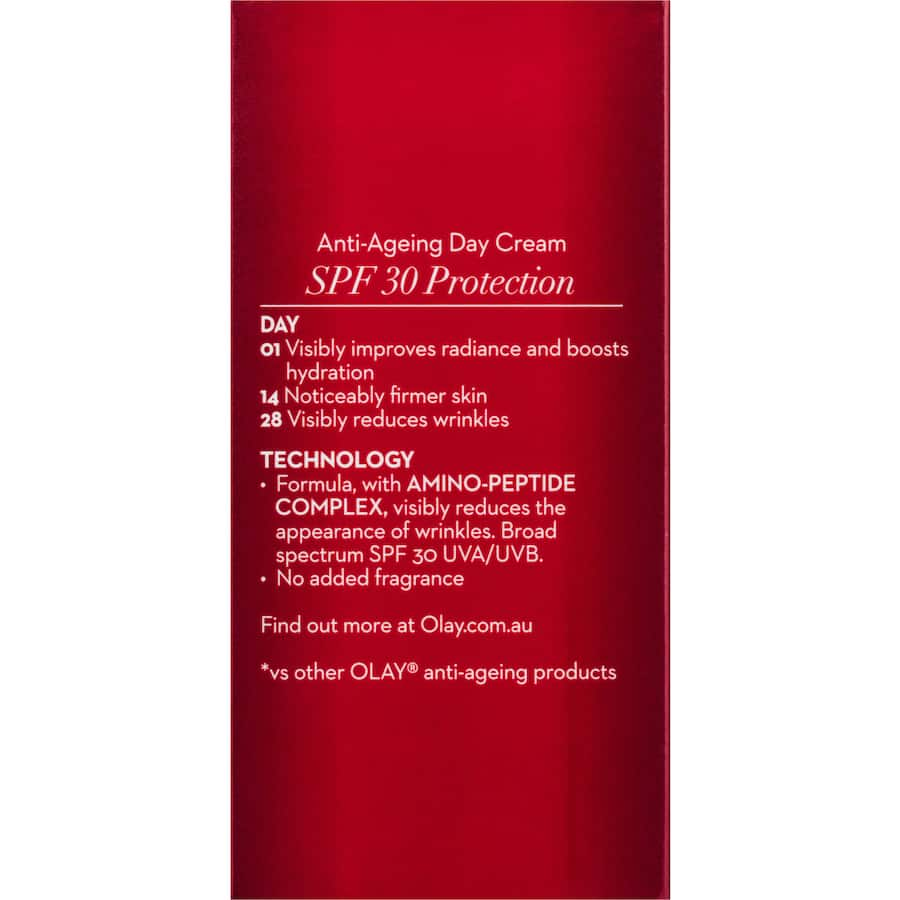 Olay Regenerist Microsculpting Face Cream SPF 30, a rich anti-aging moisturizer that firms, plumps, and protects skin.