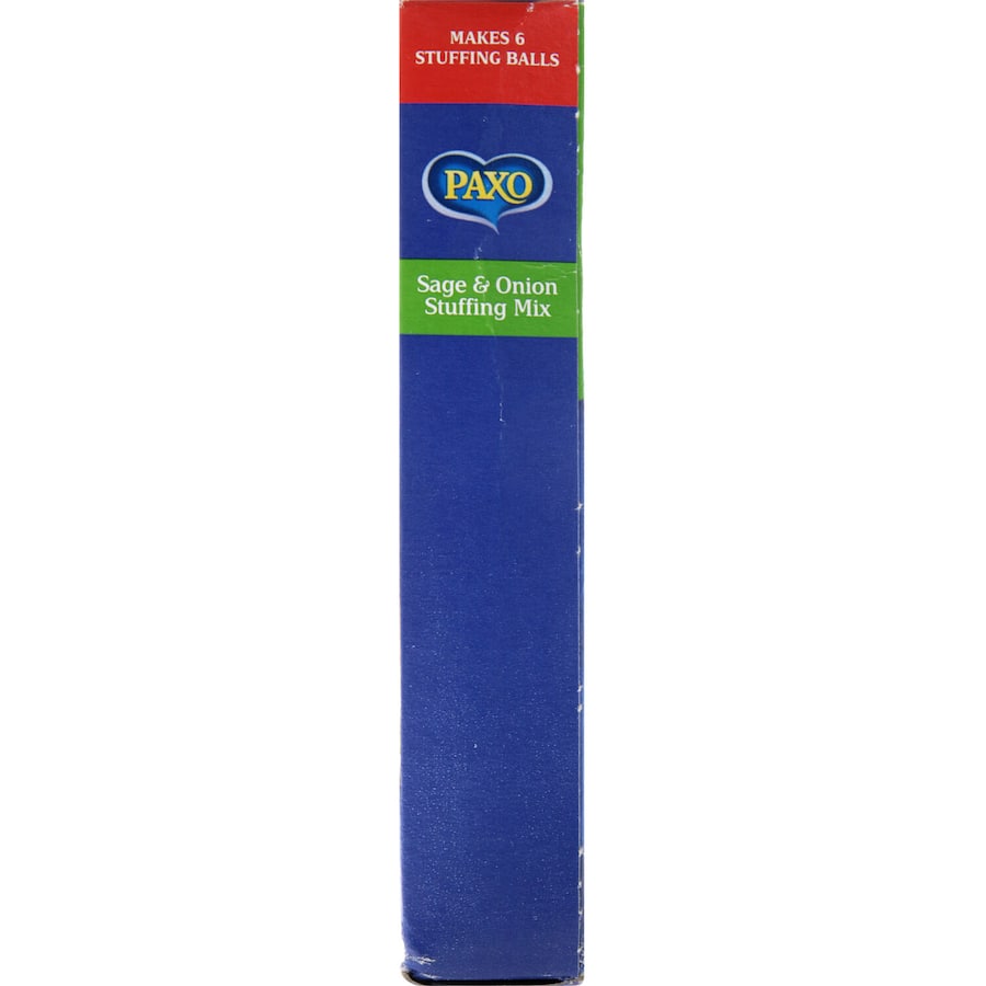 Paxo Stuffing Mix with sage and onion, perfect for enhancing roast dinners and festive meals with rich, traditional flavor.