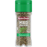 Aromatic Masterfoods Mixed Herbs blend featuring thyme, rosemary, basil, and oregano, perfect for enhancing any dish.