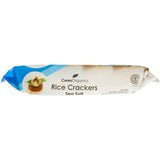 Ceres Organics Rice Crackers with sea salt, offering a crispy, guilt-free snack perfect for dipping or on-the-go enjoyment.