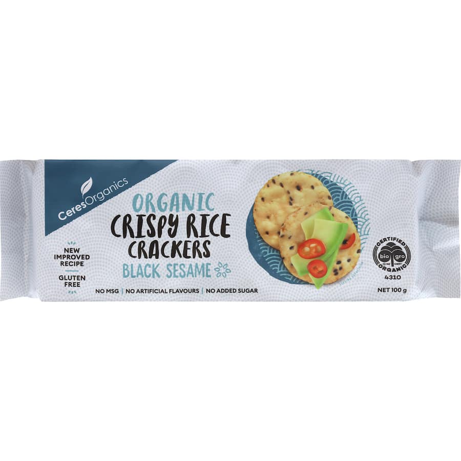 Ceres Organics Rice Crackers Black Sesame