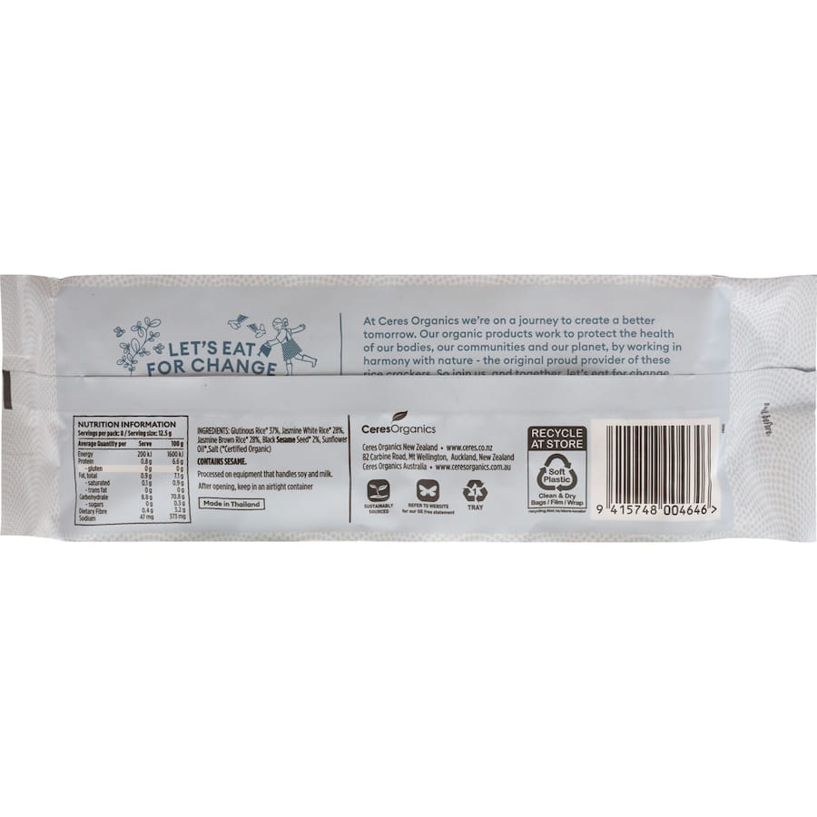 Ceres Organics Rice Crackers Black Sesame