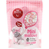 Fluffy pink and white marshmallows, perfect for roasting, desserts, or a sweet indulgence.