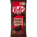 KitKat Dark Chocolate Block features 11 crispy wafer fingers coated in rich dark chocolate, perfect for sharing and indulgence.