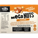 Tasti Mega Nuts Nut Bars Caramel: nutritious snack packed with protein, caramel flavor, and crunchy nuts; gluten-free and satisfying.