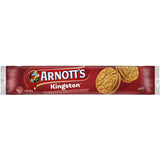 Arnott's Creme Filled Kingston Creams - two coconut-oat biscuits with rich chocolate cream filling, perfect for snacking or sharing.