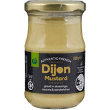 Woolworths Mustard Dijon in a 200g jar, authentic French mustard perfect for dressings, sauces, and sandwiches.