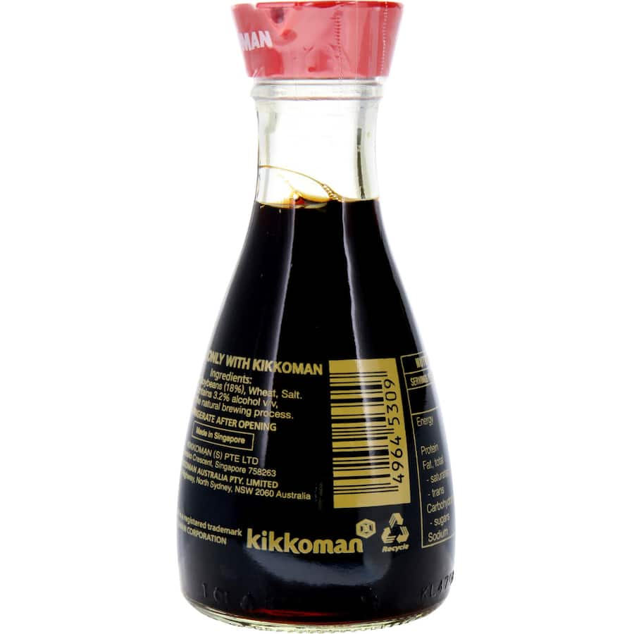 Kikkoman Soy Sauce in a drip-free dispenser, offering rich umami flavor for enhancing a variety of dishes.