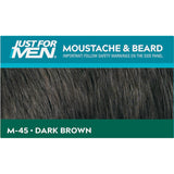 Just For Men Moustache & Beard Colour in Dark Brown, a fast, ammonia-free gel that eliminates grey for a thicker, well-groomed look.