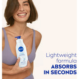 NIVEA Body Lotion Express Hydration: Lightweight lotion with Sea Minerals for 48-hour moisture and a non-greasy finish.