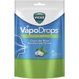 Vicks Vapodrops Lozenges Menthol in four flavors offer fast relief for sore throats and blocked noses.