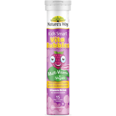 Effervescent tablets for kids packed with essential vitamins, minerals, and real veggies for healthy growth and immunity.