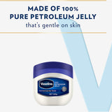 Vaseline Petroleum Jelly in a jar, ideal for healing dry skin, soothing lips, and protecting against the elements.