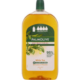 Palmolive Antibacterial Liquid Hand Wash Refill in White Tea, featuring 95% natural ingredients and effective germ protection.