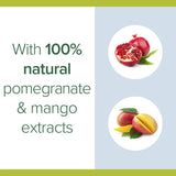 Palmolive Naturals Body Wash with pomegranate and mango extracts, free from harmful additives, in a recyclable bottle.