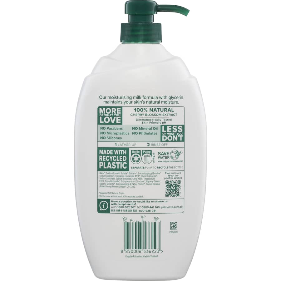 Palmolive Naturals Body Wash Moisturising Cherry Blossom Pump 1L