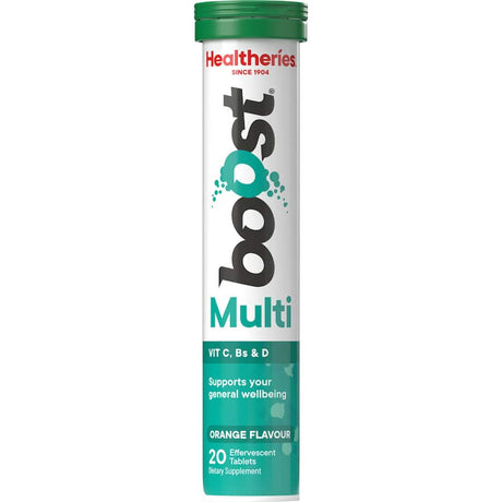 Effervescent vitamin tablet in orange flavor for daily wellness and energy, dissolving easily for a refreshing drink.