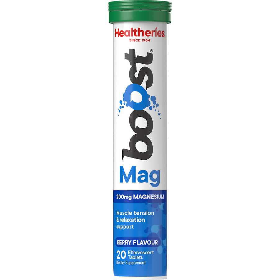 Effervescent magnesium supplement tablets for enhanced health, energy, and muscle function in a convenient, fizzy format.