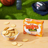 Crunchy Arnotts Shapes Chicken Crimpy crackers, seasoned with real chicken flavor and herbs, perfect for snacking and parties.