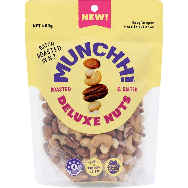 Delicious blend of roasted and salted cashews, almonds, macadamias, pecans, and hazelnuts, perfect for healthy snacking.