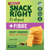 Arnotts Snack Right Crackers in Sweet Soy Chicken flavor, perfect for dipping or snacking, offering a satisfying crunch.