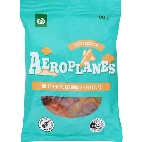 Colorful gummy candies shaped like airplanes, bursting with fruity flavors for a fun and sweet treat.