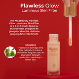 MCoBeauty Flawless Glow Foundation 3.5 Light Medium, a multi-tasking formula for a radiant, flawless complexion.