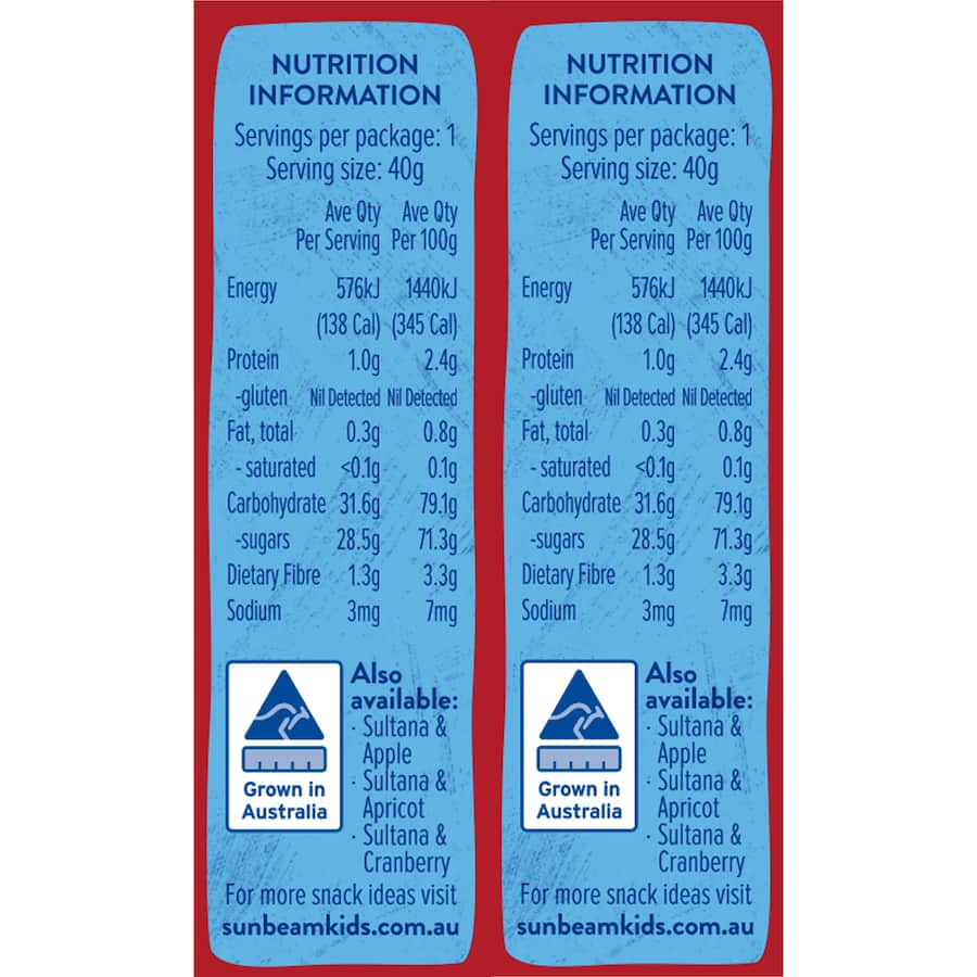 Sunbeam 240g Sultanas: sun-dried grapes for healthy snacking, rich in fiber, naturally sweet, fat-free, and versatile.