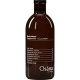 Refreshing Osana Naturals Body Wash with Peppermint and Cucumber, ultra-moisturizing, suitable for all skin types, cruelty-free.