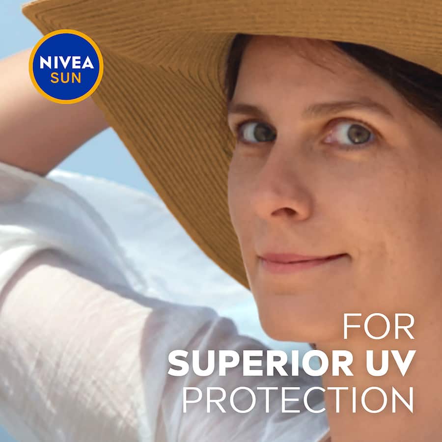 Nivea Sun Sunscreen Protect & Moist SPF 50 lotion offers high UV protection and hydration, ideal for outdoor sun care.