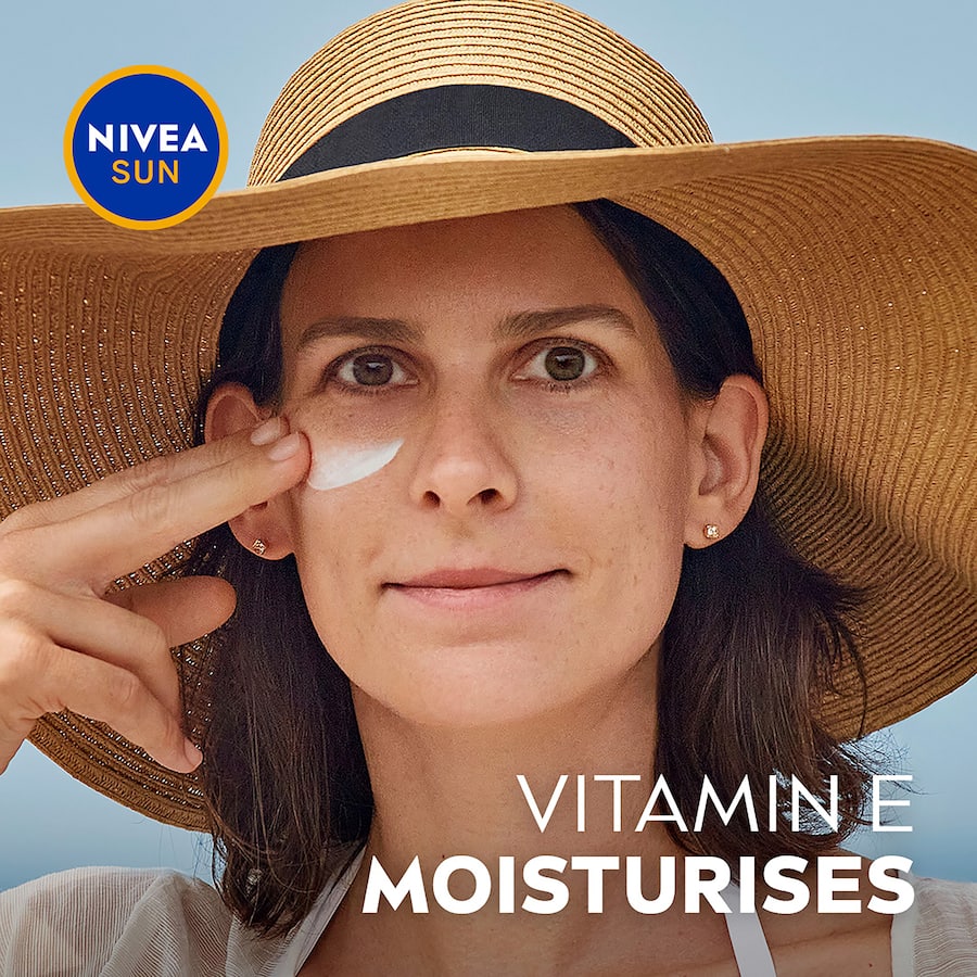 Nivea Sun Sunscreen Protect & Moist SPF 50, a hydrating lotion with high UV protection and water resistance for outdoor fun.