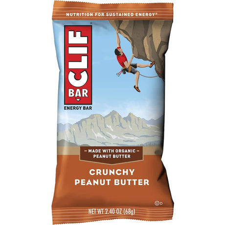 Clif Bar Crunchy Peanut Butter: protein-packed snack with a crunchy center and oat blend, perfect for on-the-go energy.