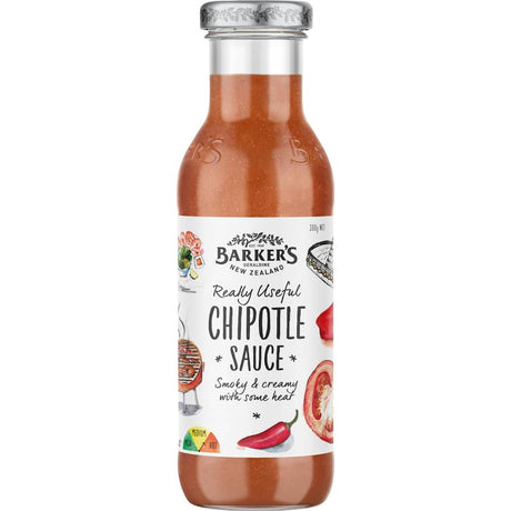 Barkers Chipotle Sauce bottle showcasing bold flavors, ideal for grilling, marinades, and enhancing everyday dishes.