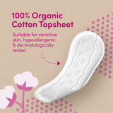 Carefree Organics Panty Liners - 100% organic cotton, hypoallergenic, breathable, and designed for comfort and everyday freshness.