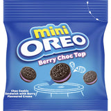 Oreo Mini Biscuits Berry Choc Top: Chocolate cookies with berry cream, perfect for on-the-go snacking and sharing.