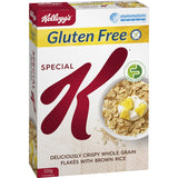 Kellogg's Special K Gluten Free cereal features crispy whole grain brown rice flakes, perfect for a nutritious breakfast.