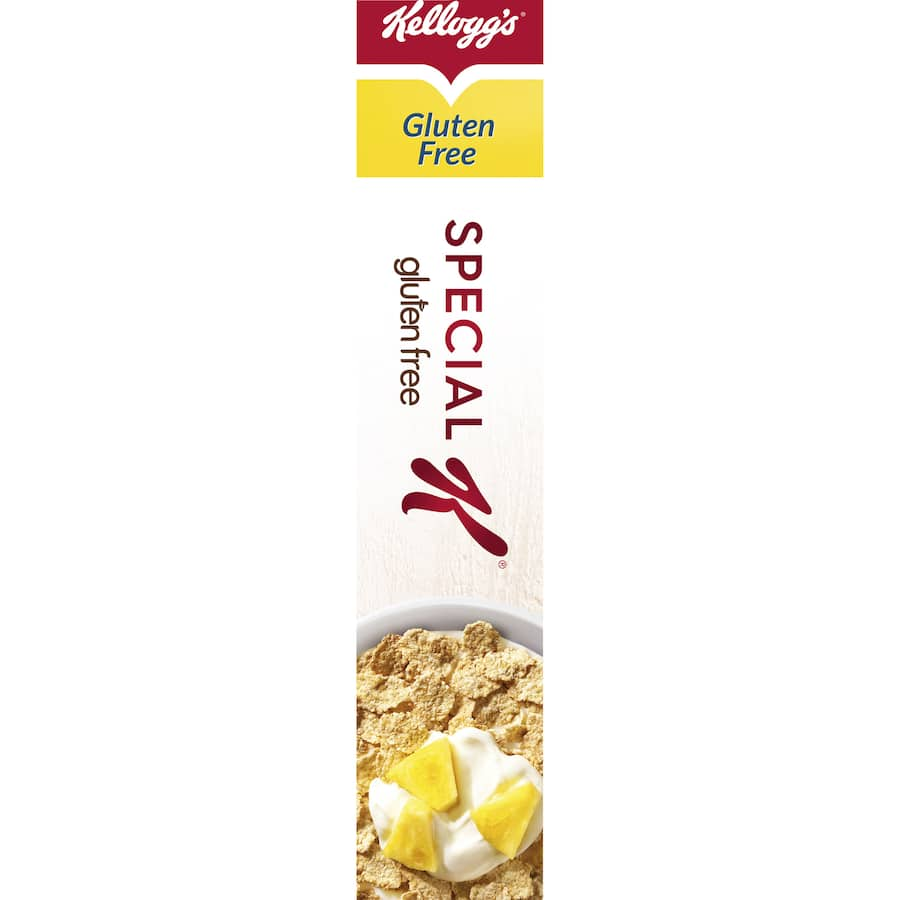 Kellogg's Special K Gluten Free cereal with crispy brown rice flakes, packed with vitamins for a nutritious breakfast.