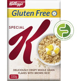 Kellogg's Special K Gluten Free cereal features crisp whole grain rice flakes, packed with vitamins for a nutritious breakfast.