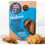 Molly Woppy Cookies with peanut butter and chocolate chunks, perfect for snacking and gifting, delivering rich flavor in every bite.