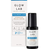 Hydrating Glow Lab Facial Serum with 2% Micro Hyaluronic Acid for smooth, supple skin; fragrance-free and paraben-free.