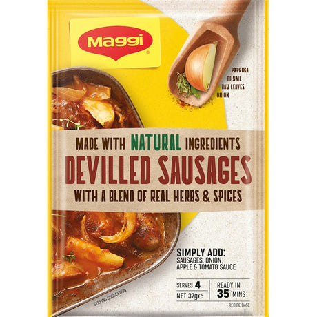 Delicious Maggi Recipe Base for Devilled Sausages, ideal for quick, balanced family dinners filled with flavor.