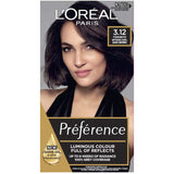 L'Oréal Paris Preference 3.12 hair color offers 100% grey coverage with vibrant, luminous results and a nourishing shine protect conditioner.