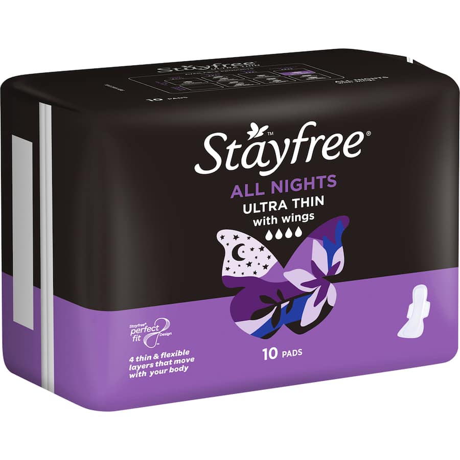 Stayfree Ultra Thin Pads All Nights Wings