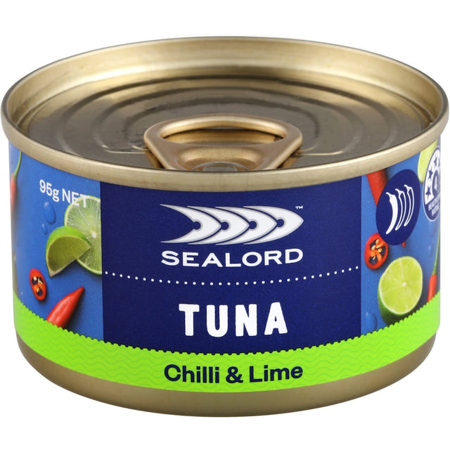 Sealord Sensations Tuna Chilli & Lime, featuring spicy chilli and zesty lime, perfect for salads, sandwiches, or snacking.