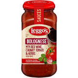 Rich Leggo's Bolognese Pasta Sauce featuring red wine, tomatoes, and herbs for a gourmet Italian flavor experience.