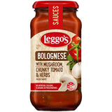 Leggo's Bolognese Pasta Sauce with Mushroom, Tomato & Herbs offers rich flavors and quality ingredients for delicious meals.